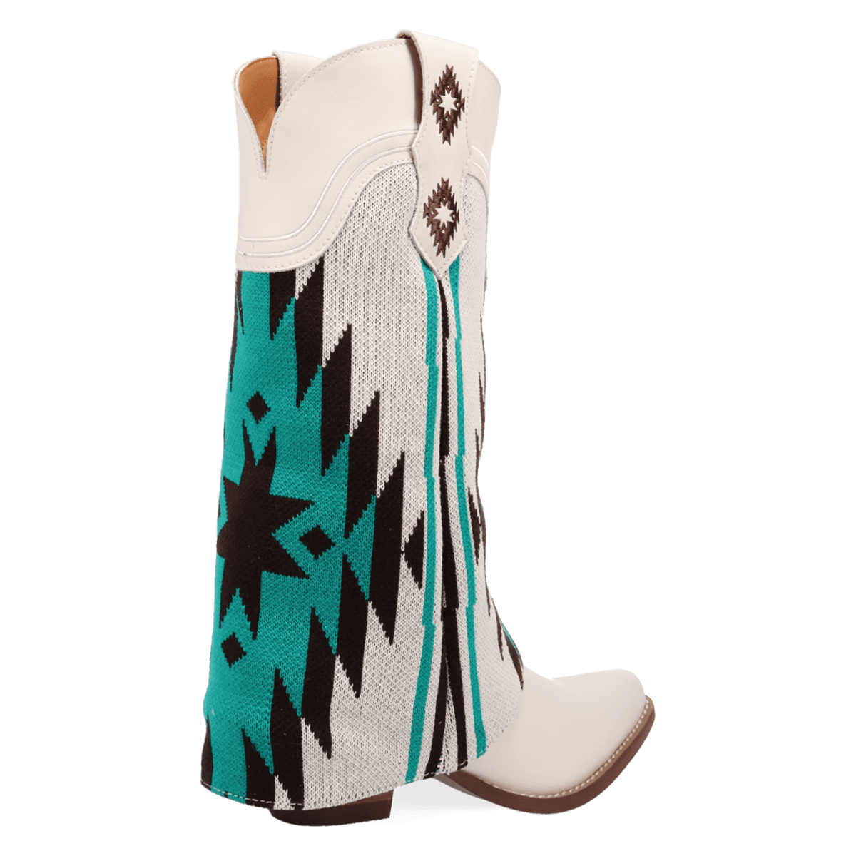 PRODUCT SHOT MYSTIC MESA FABRIC WRAPPED BOOT AT 315 DEGREE ANGLE
