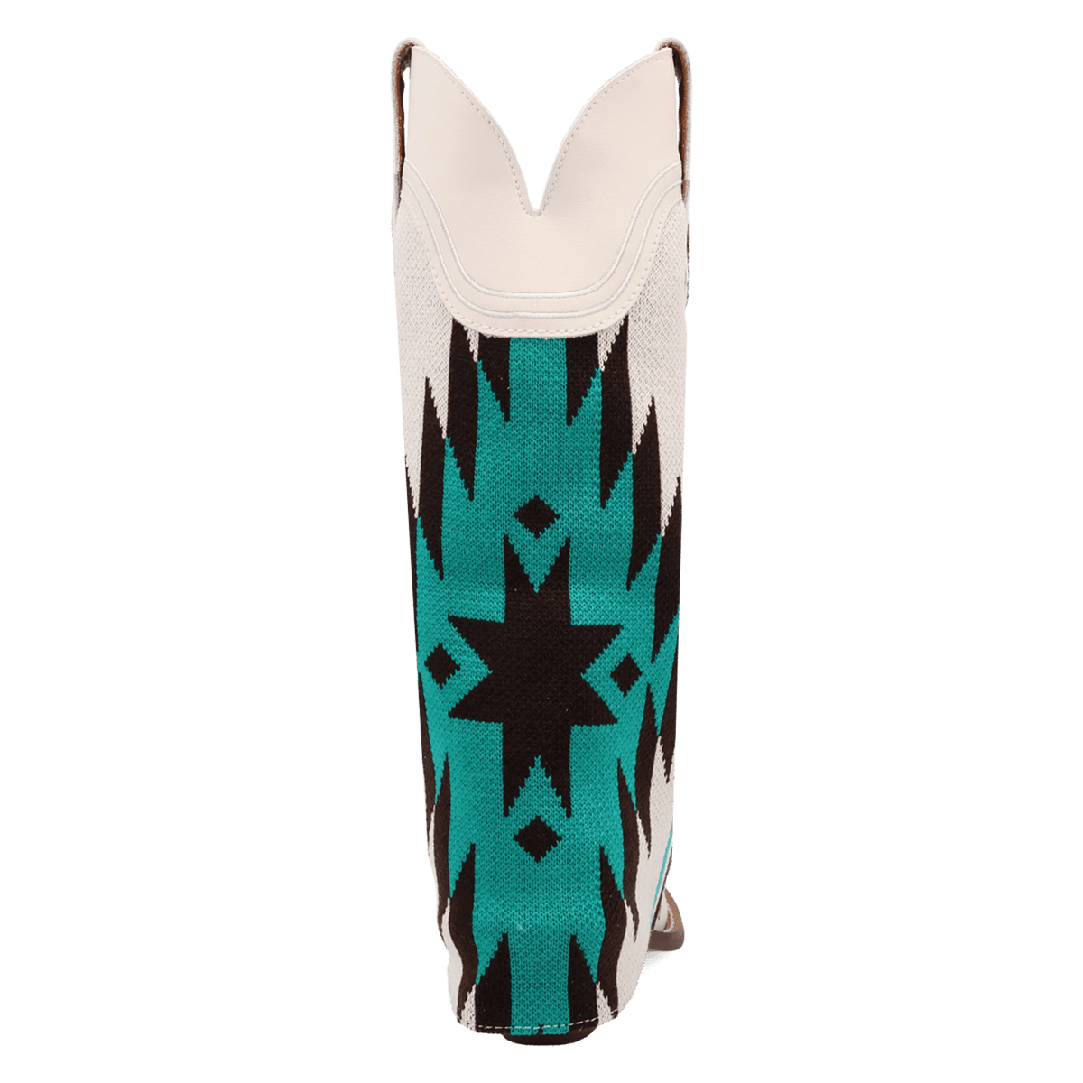 PRODUCT SHOT MYSTIC MESA FABRIC WRAPPED BOOT AT 180 DEGREE BACK ANGLE