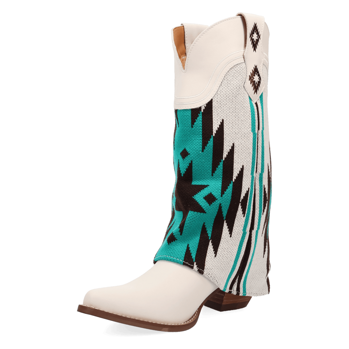 PRODUCT SHOT MYSTIC MESA FABRIC WRAPPED BOOT AT 225 DEGREE ANGLE
