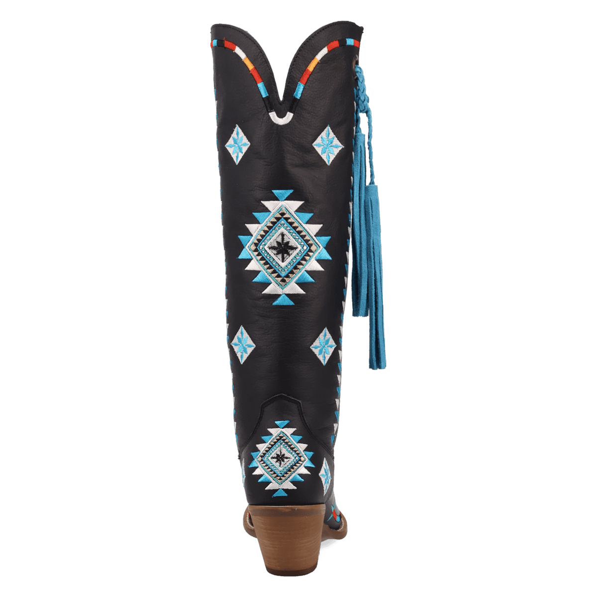 PRODUCT SHOT TERRACOTTA LEATHER BOOT AT 180 DEGREE BACK ANGLE