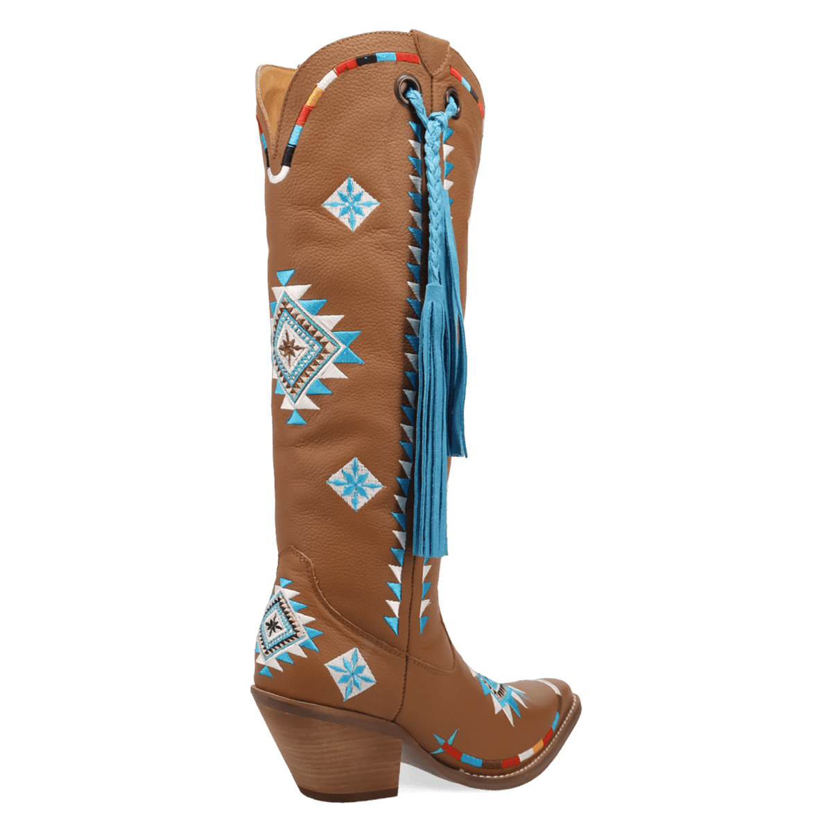 PRODUCT SHOT TERRACOTTA LEATHER BOOT AT 315 DEGREE ANGLE