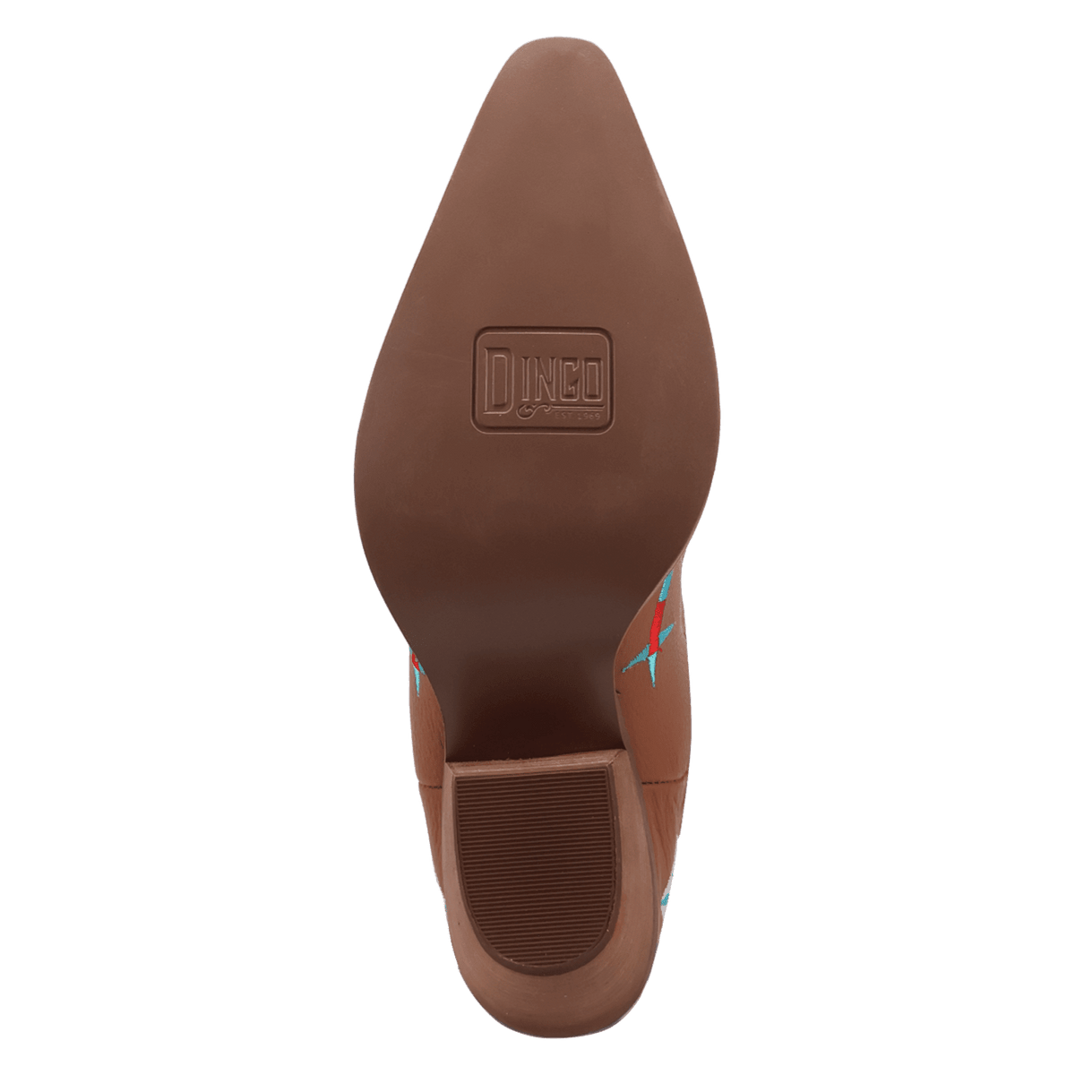 PRODUCT SHOT TERRACOTTA LEATHER BOOT AT OUTSOLE ANGLE