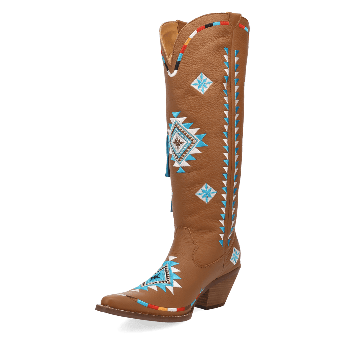 PRODUCT SHOT TERRACOTTA LEATHER BOOT AT 225 DEGREE ANGLE