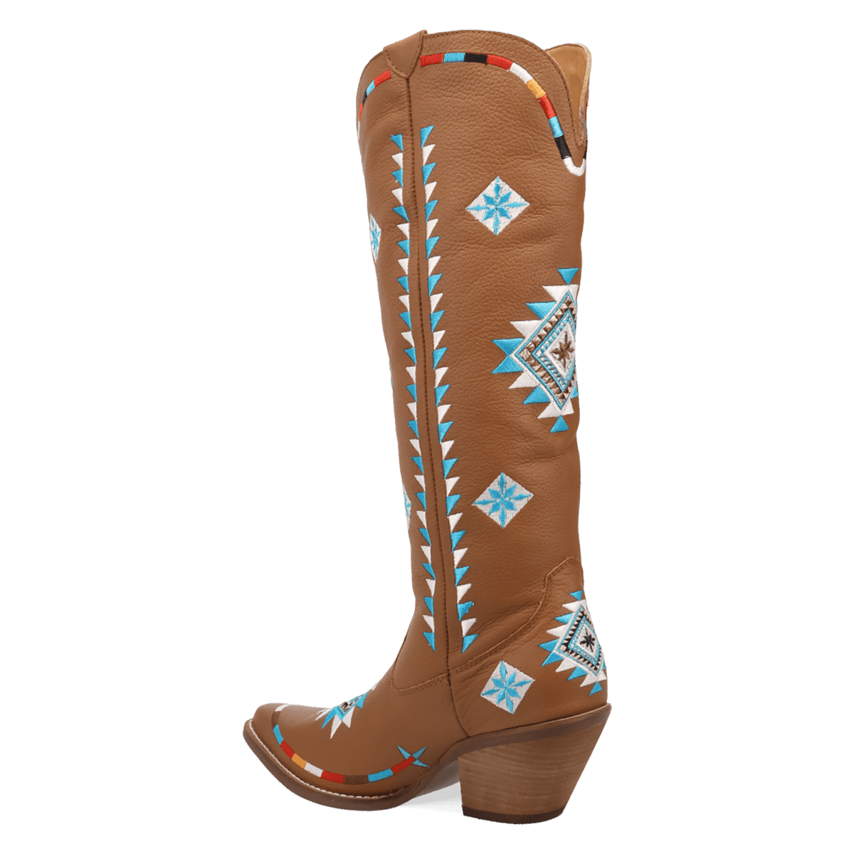 PRODUCT SHOT TERRACOTTA LEATHER BOOT AT 270 DEGREE ANGLE