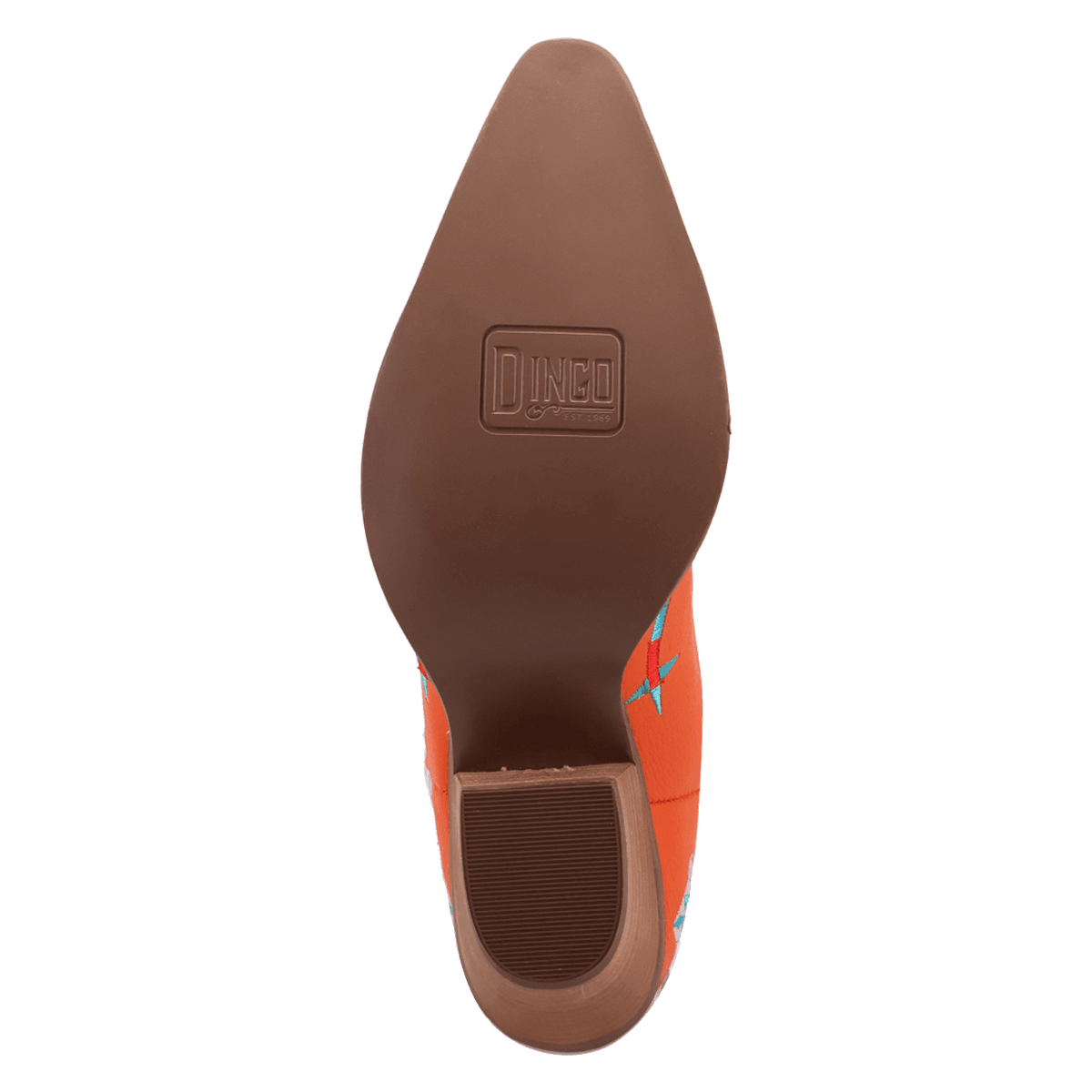 PRODUCT SHOT TERRACOTTA LEATHER BOOT AT OUTSOLE ANGLE