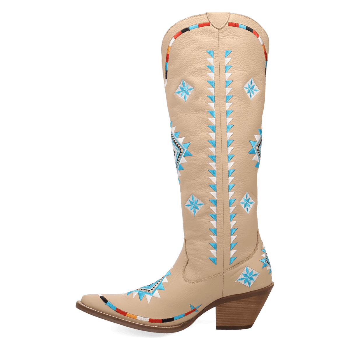 PRODUCT SHOT TERRACOTTA LEATHER BOOT AT 135 DEGREE OUTSIDE ANGLE