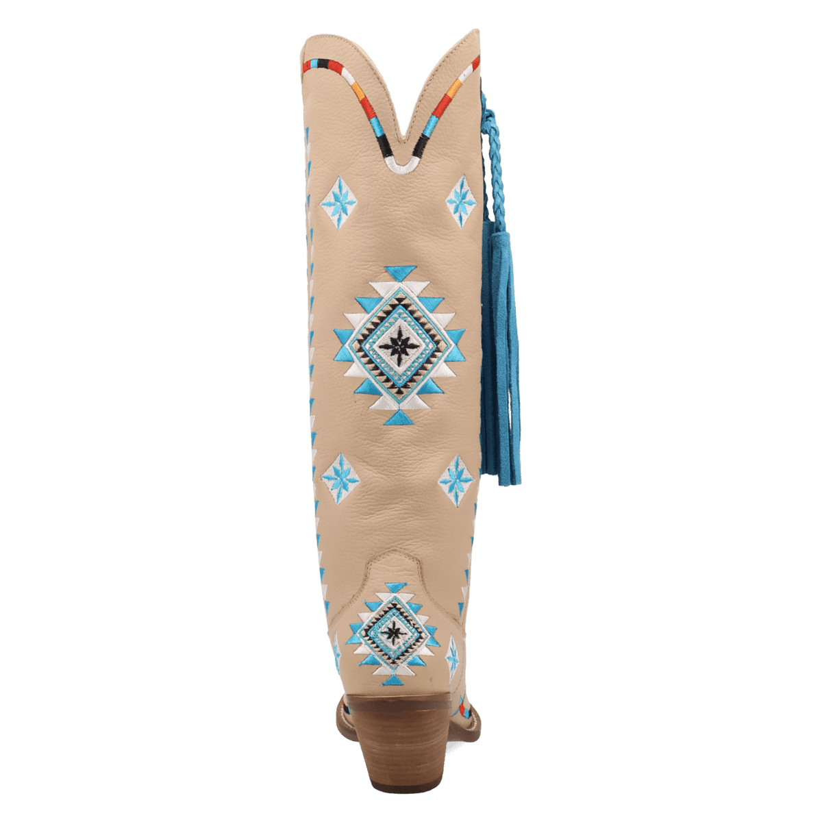 PRODUCT SHOT TERRACOTTA LEATHER BOOT AT 180 DEGREE BACK ANGLE