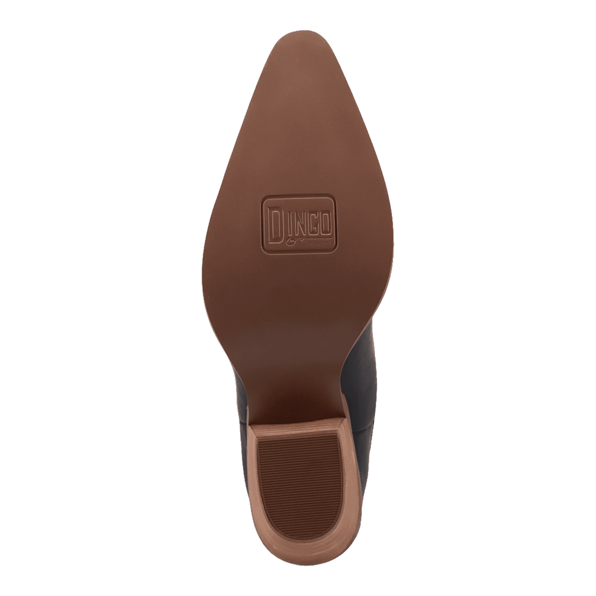 PRODUCT SHOT PEYOTE LEATHER BOOT AT OUTSOLE ANGLE