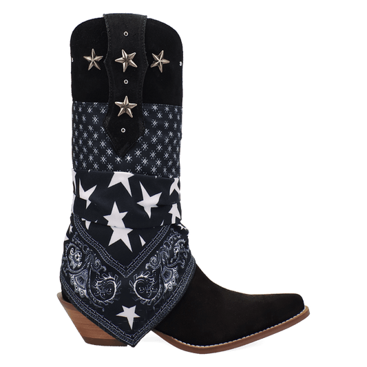 PRODUCT SHOT BANDIDA SUEDE BOOT AT 90 DEGREE INSIDE ANGLE