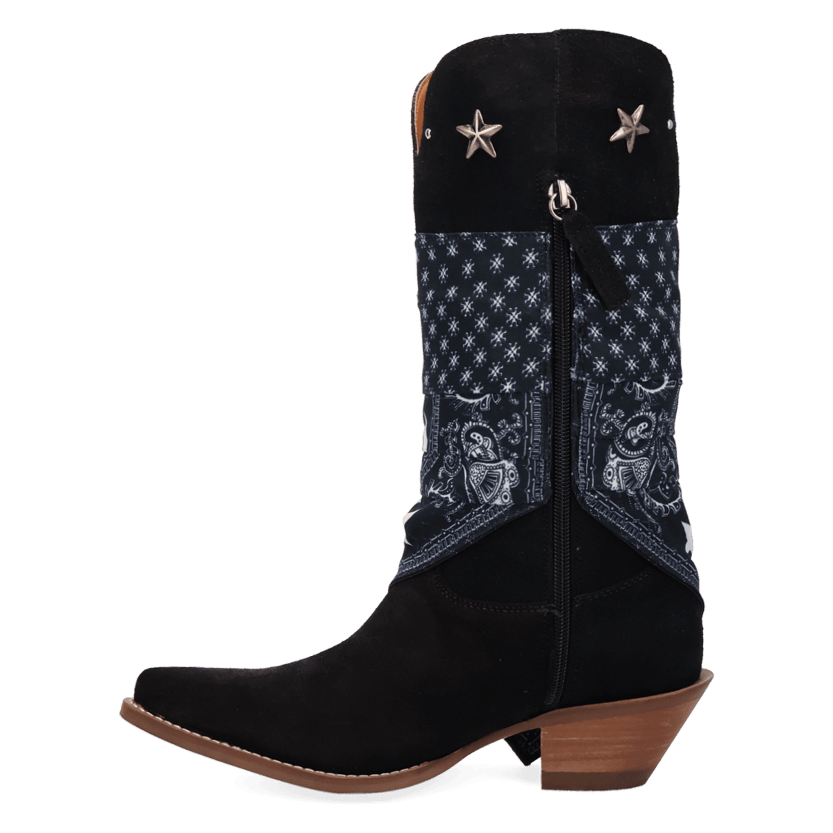 PRODUCT SHOT BANDIDA SUEDE BOOT AT 135 DEGREE OUTSIDE ANGLE