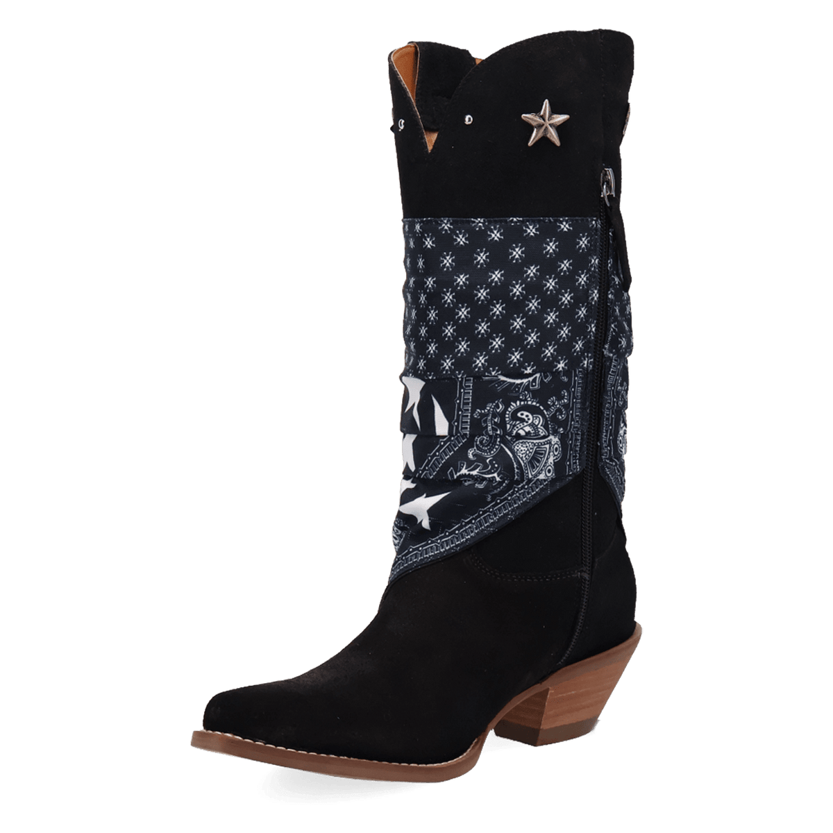 PRODUCT SHOT BANDIDA SUEDE BOOT AT 225 DEGREE ANGLE