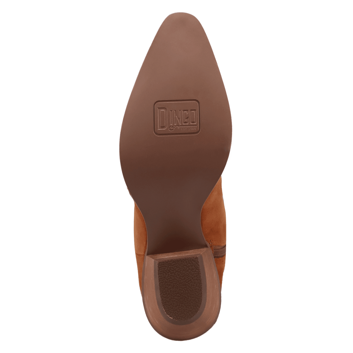 PRODUCT SHOT BANDIDA SUEDE BOOT AT OUTSOLE ANGLE