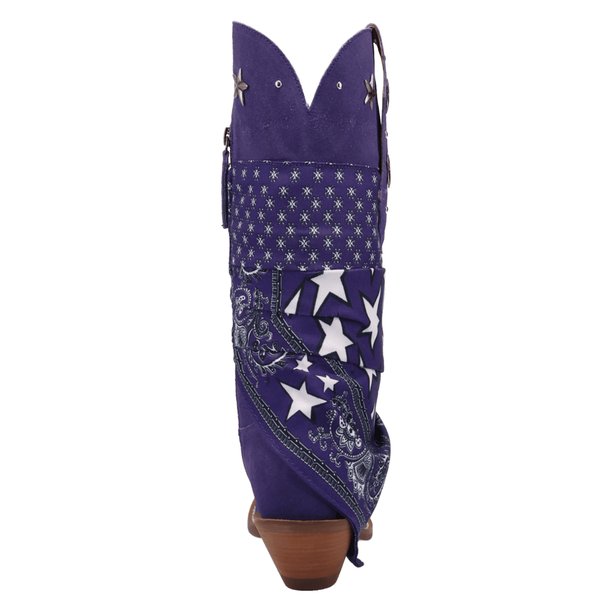 PRODUCT SHOT BANDIDA SUEDE BOOT AT 180 DEGREE BACK ANGLE