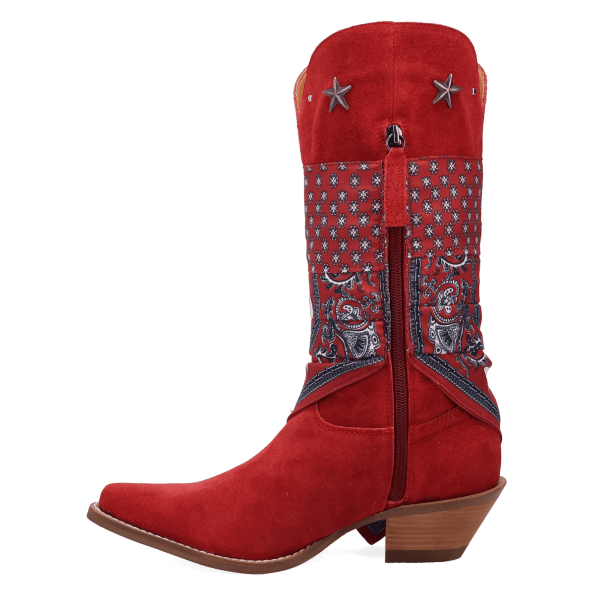 PRODUCT SHOT BANDIDA SUEDE BOOT AT 135 DEGREE OUTSIDE ANGLE
