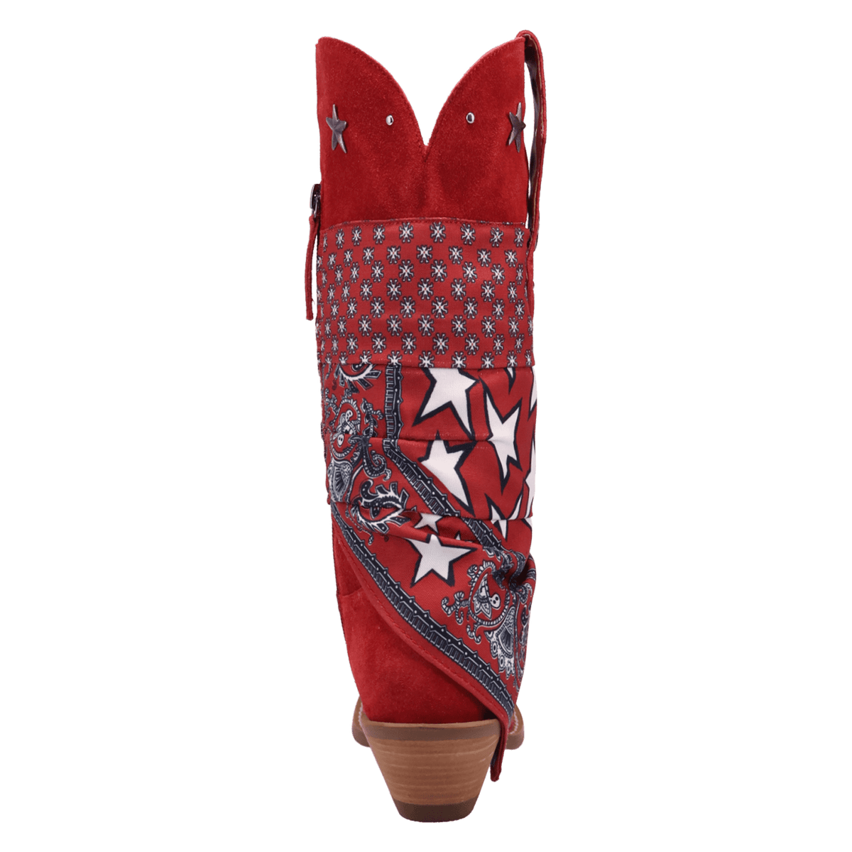 PRODUCT SHOT BANDIDA SUEDE BOOT AT 180 DEGREE BACK ANGLE