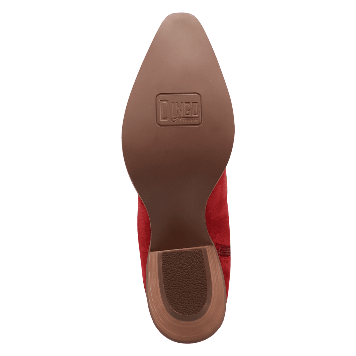 PRODUCT SHOT BANDIDA SUEDE BOOT AT OUTSOLE ANGLE