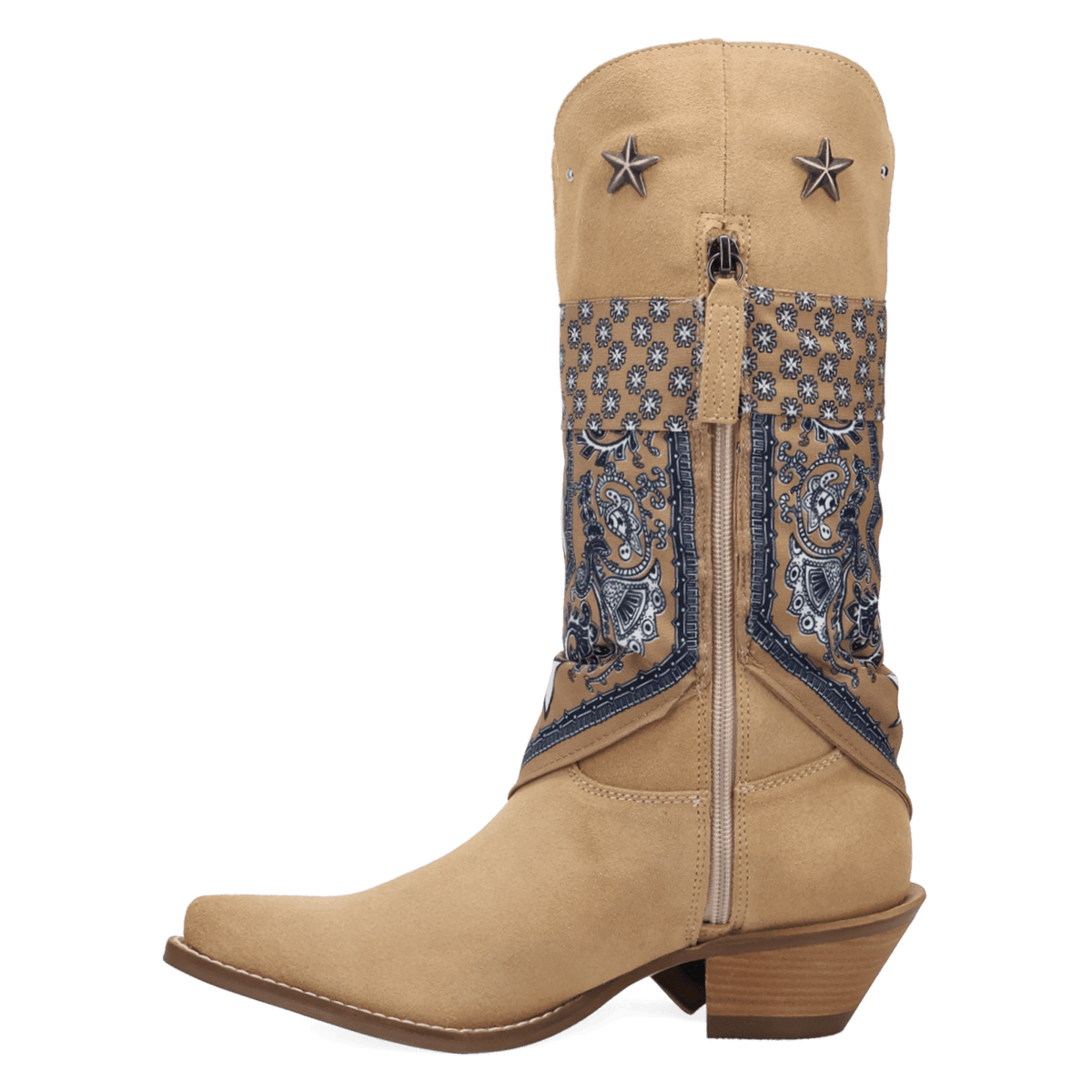 PRODUCT SHOT BANDIDA SUEDE BOOT AT 135 DEGREE OUTSIDE ANGLE
