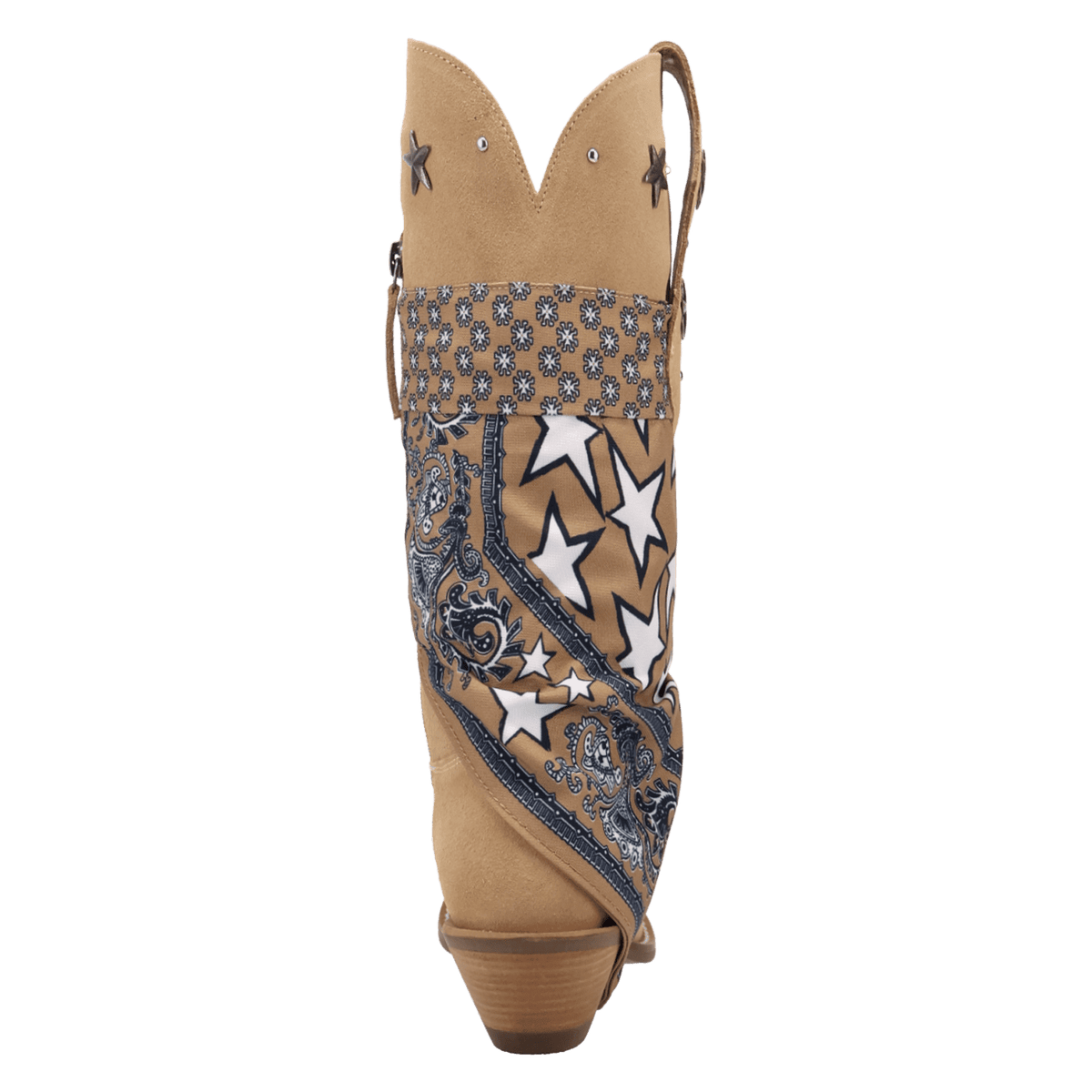 PRODUCT SHOT BANDIDA SUEDE BOOT AT 180 DEGREE BACK ANGLE