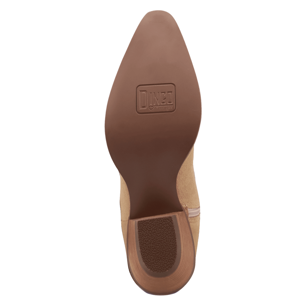 PRODUCT SHOT BANDIDA SUEDE BOOT AT OUTSOLE ANGLE