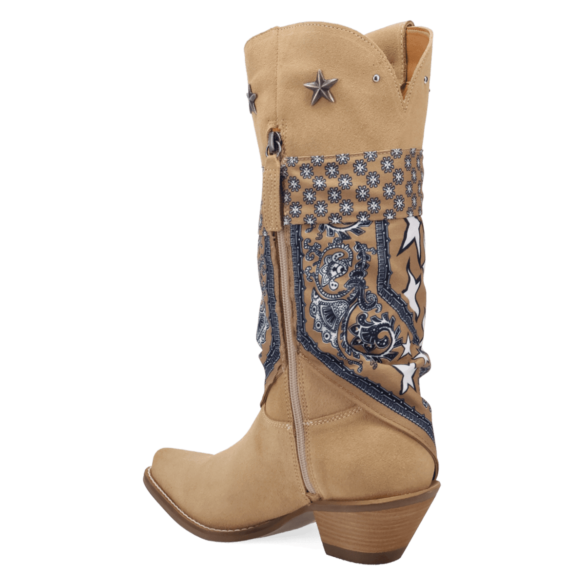 PRODUCT SHOT BANDIDA SUEDE BOOT AT 270 DEGREE ANGLE
