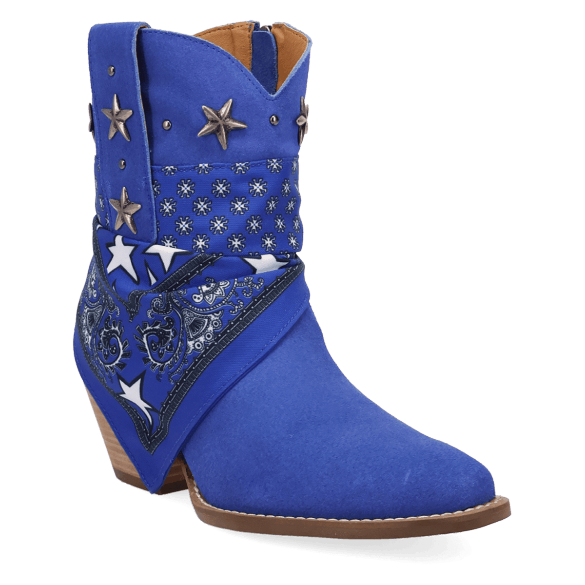 PRODUCT SHOT SUNDANCE SUEDE BOOTIE AT 45 DEGREE ANGLE