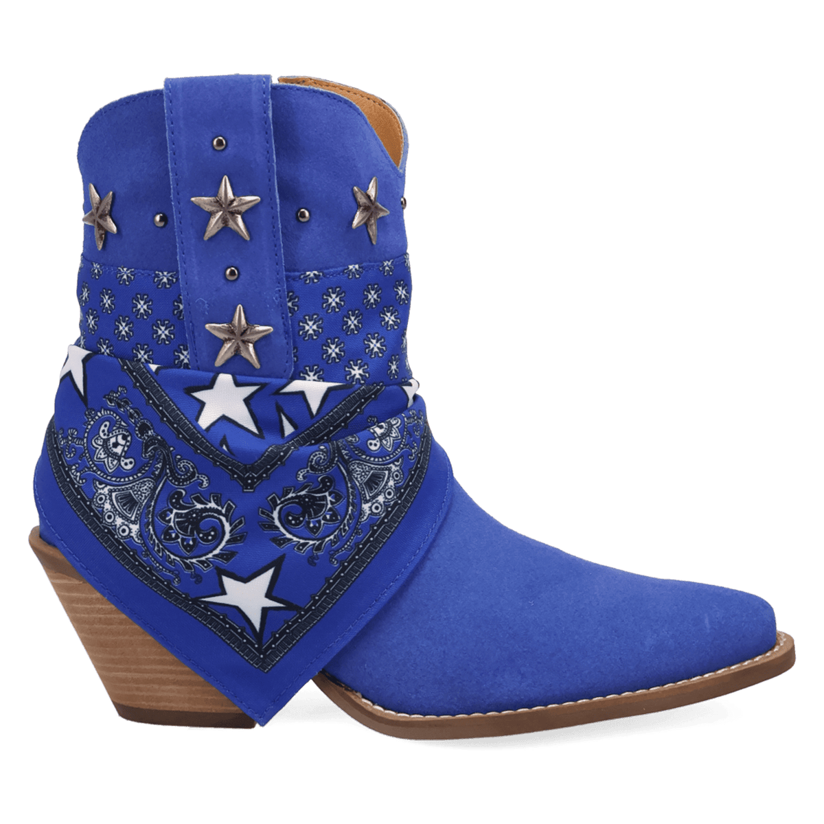PRODUCT SHOT SUNDANCE SUEDE BOOTIE AT 90 DEGREE INSIDE ANGLE