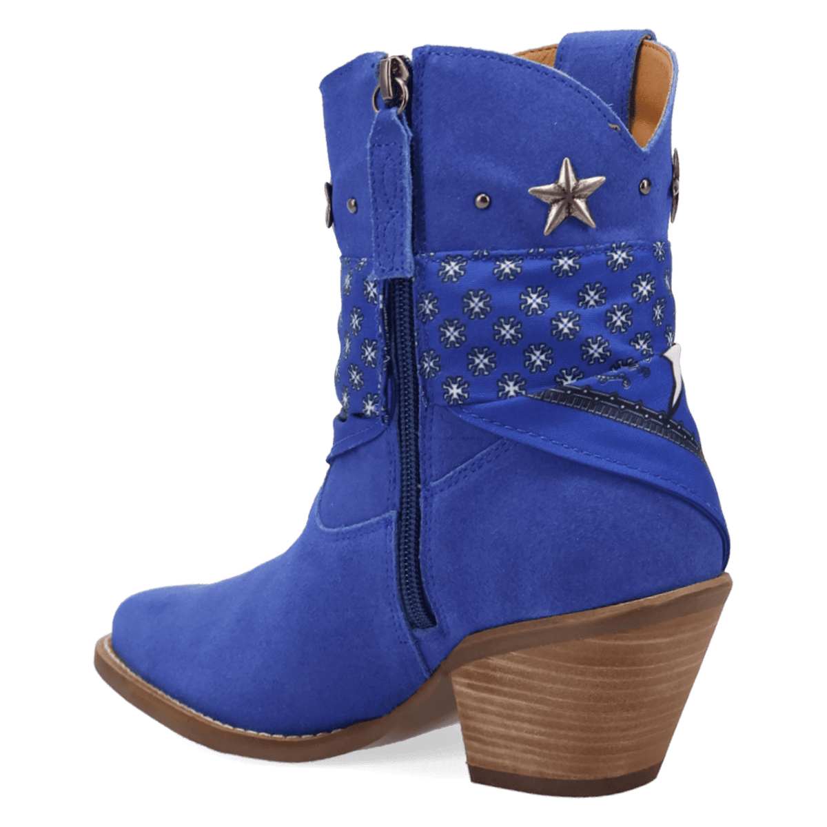 PRODUCT SHOT SUNDANCE SUEDE BOOTIE AT 270 DEGREE ANGLE