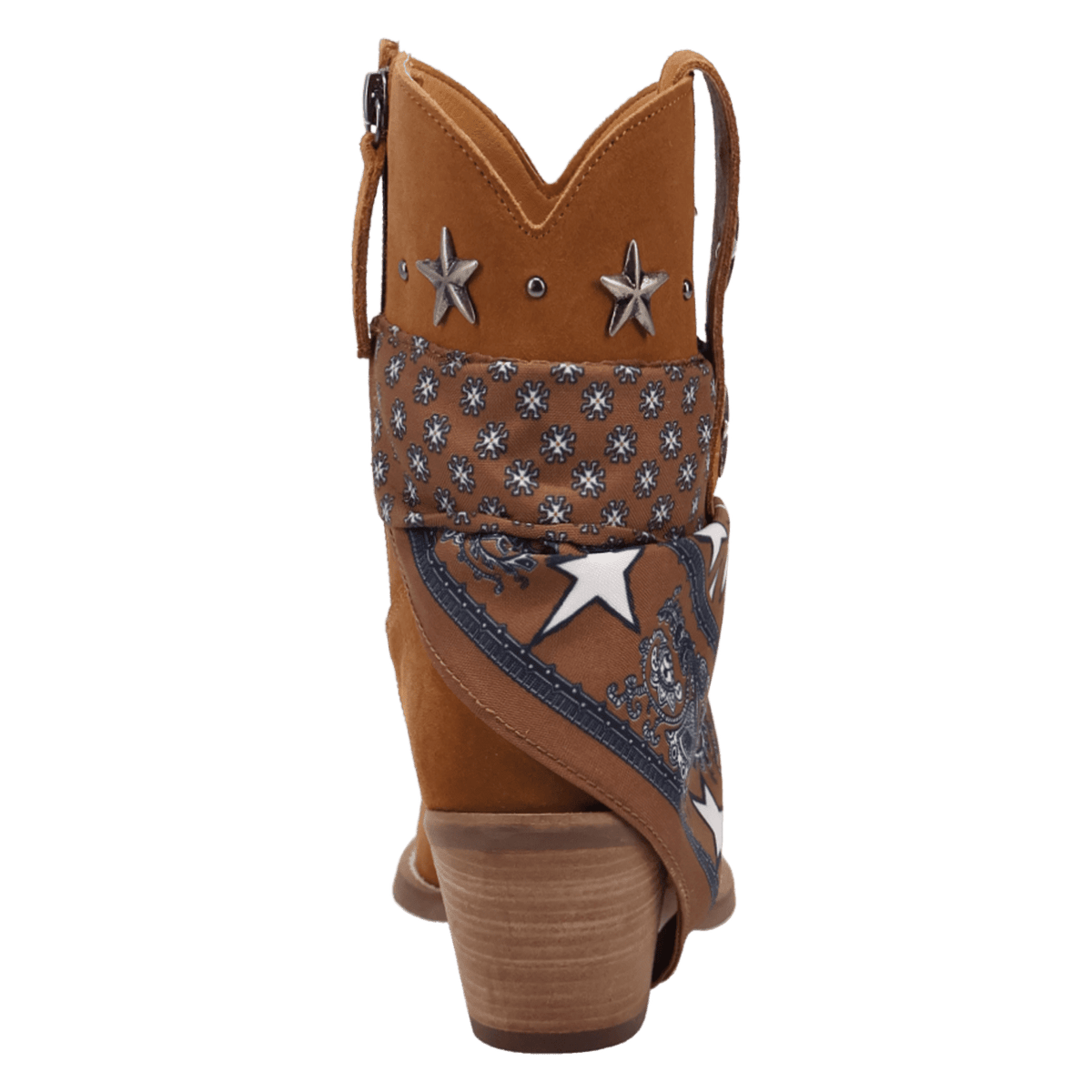 PRODUCT SHOT SUNDANCE SUEDE BOOTIE AT 180 DEGREE BACK ANGLE