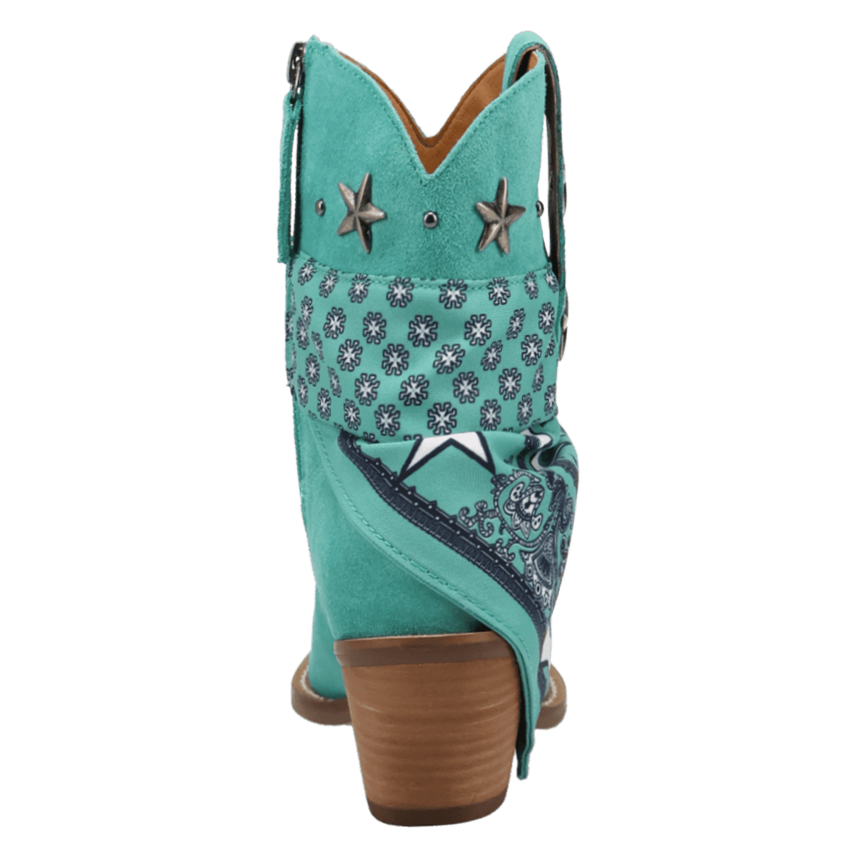 PRODUCT SHOT SUNDANCE SUEDE BOOTIE AT 180 DEGREE BACK ANGLE