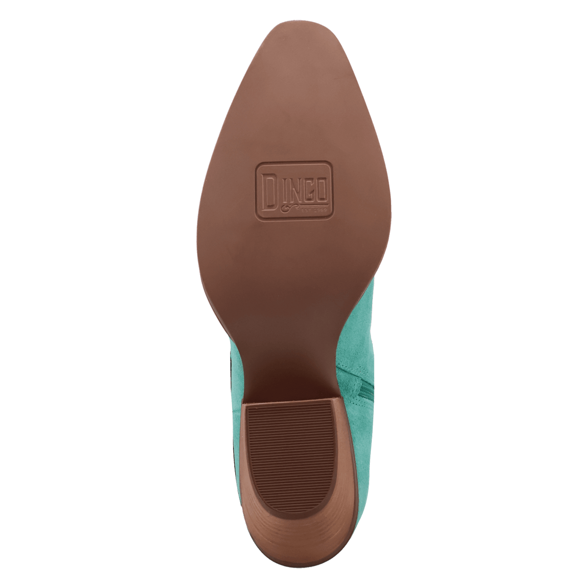 PRODUCT SHOT SUNDANCE SUEDE BOOTIE AT OUTSOLE ANGLE