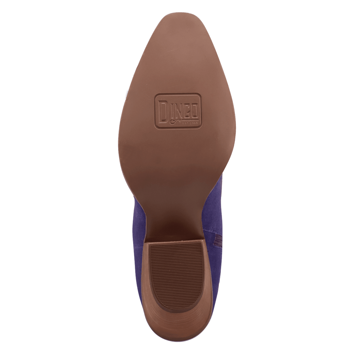 PRODUCT SHOT SUNDANCE SUEDE BOOTIE AT OUTSOLE ANGLE