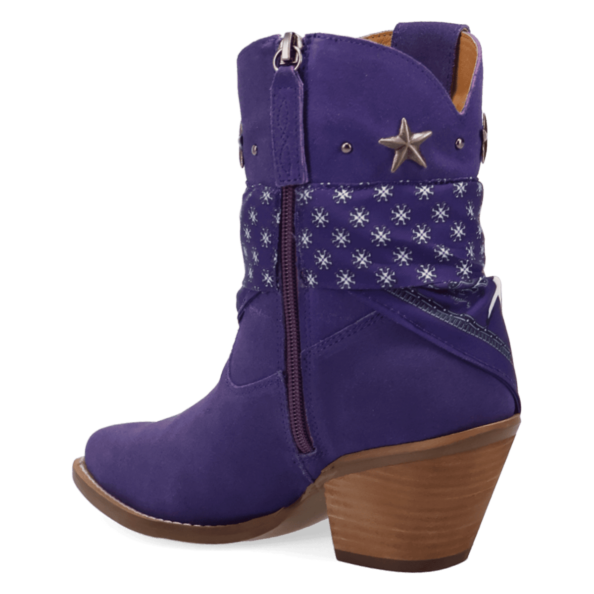 PRODUCT SHOT SUNDANCE SUEDE BOOTIE AT 270 DEGREE ANGLE
