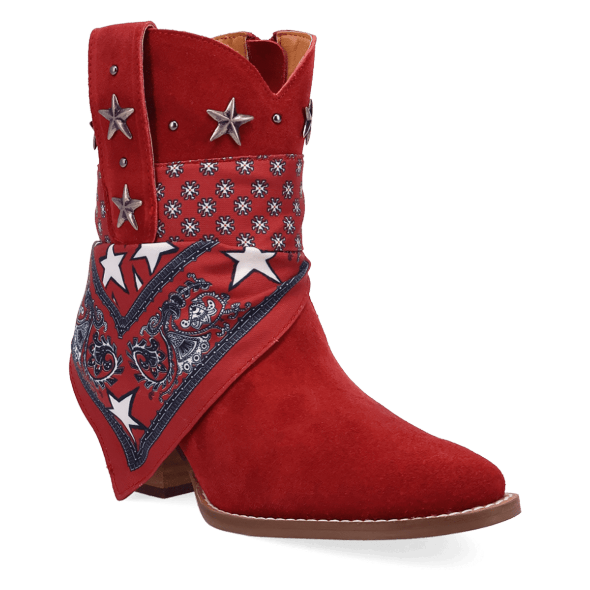 PRODUCT SHOT SUNDANCE SUEDE BOOTIE AT 45 DEGREE ANGLE