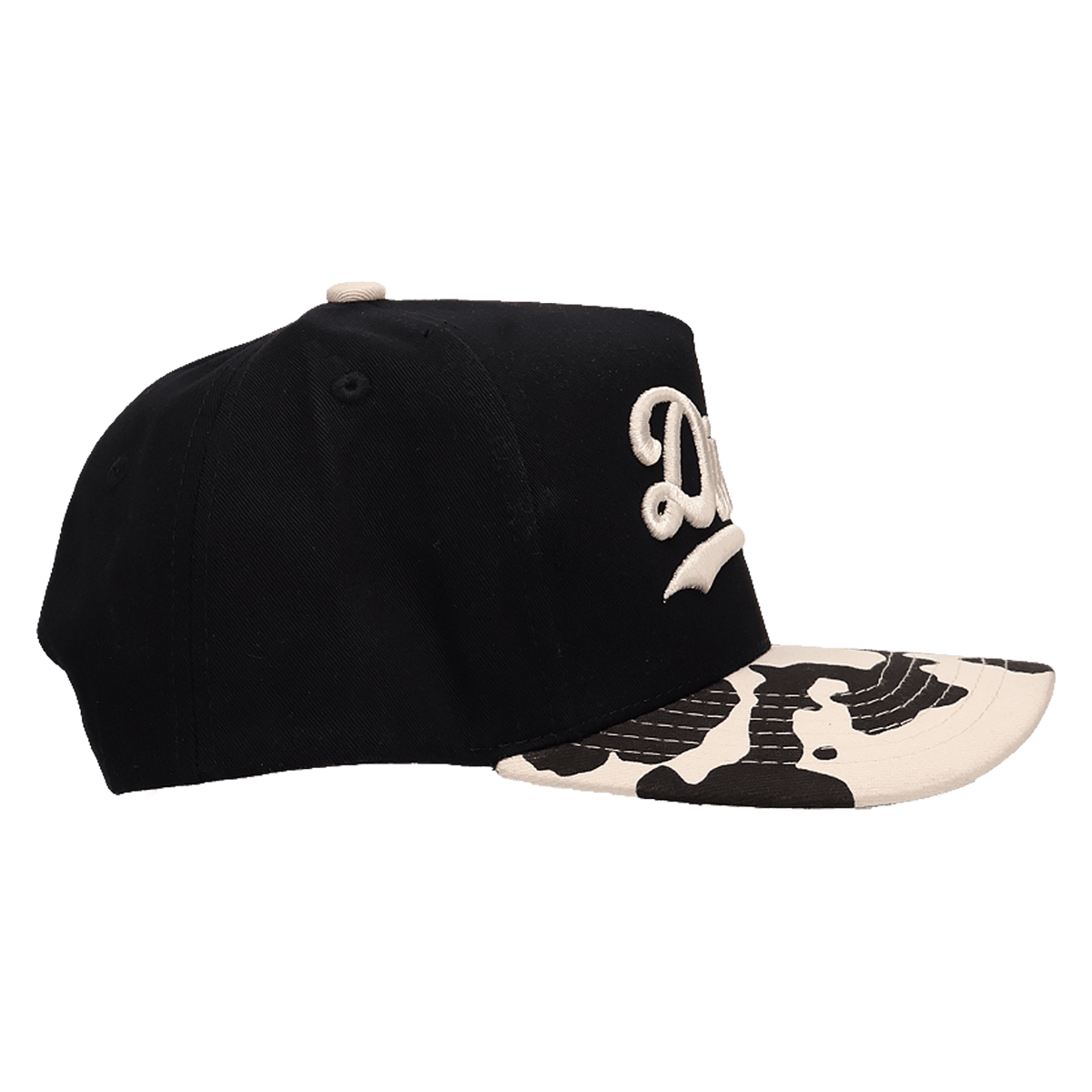 DINGO BLACK COW PRINT TRUCKER HAT