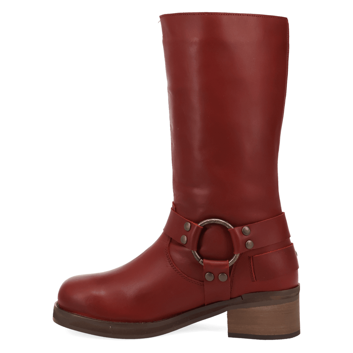 PRODUCT SHOT HARLEE LEATHER BOOT AT 135 DEGREE OUTSIDE ANGLE