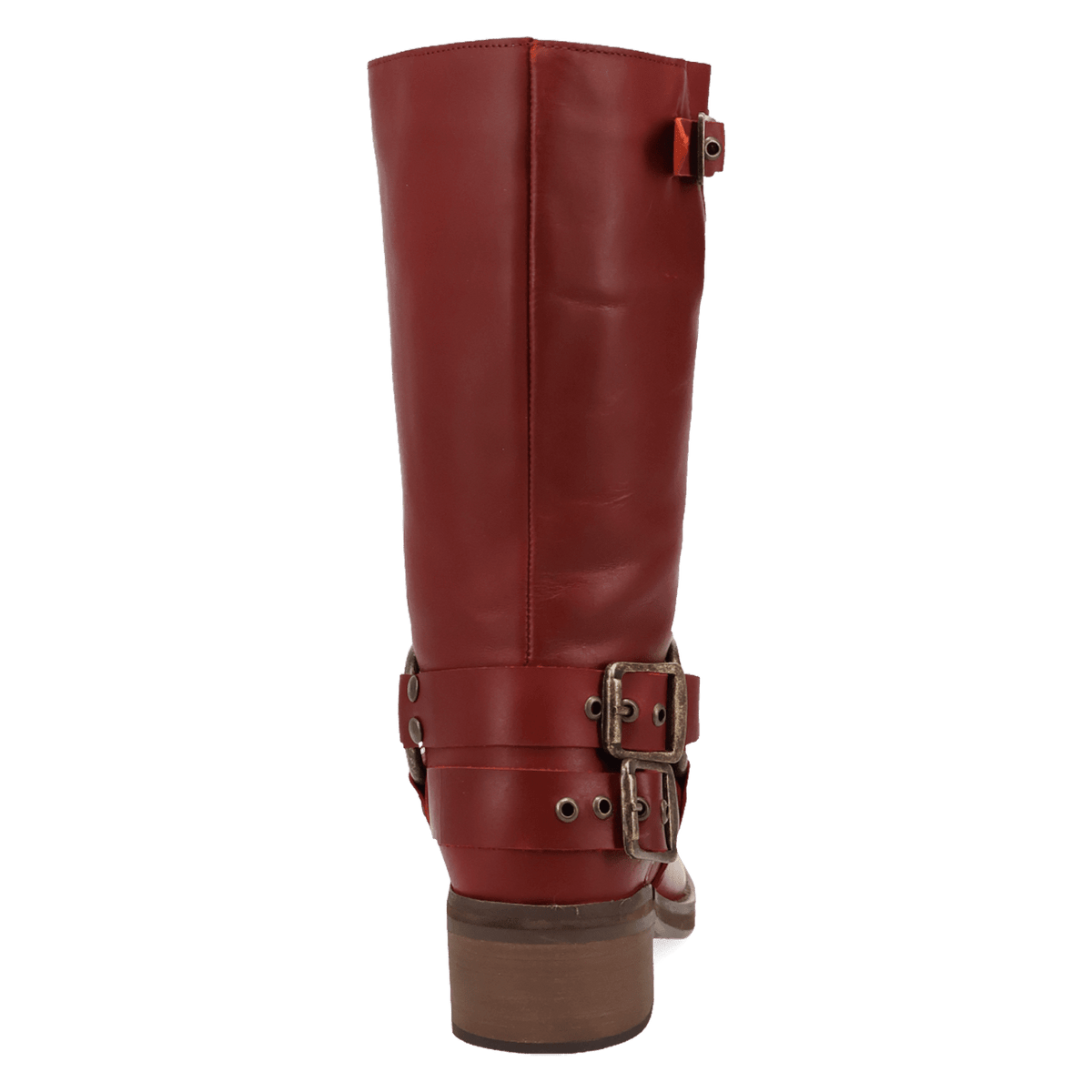 PRODUCT SHOT HARLEE LEATHER BOOT AT 180 DEGREE BACK ANGLE