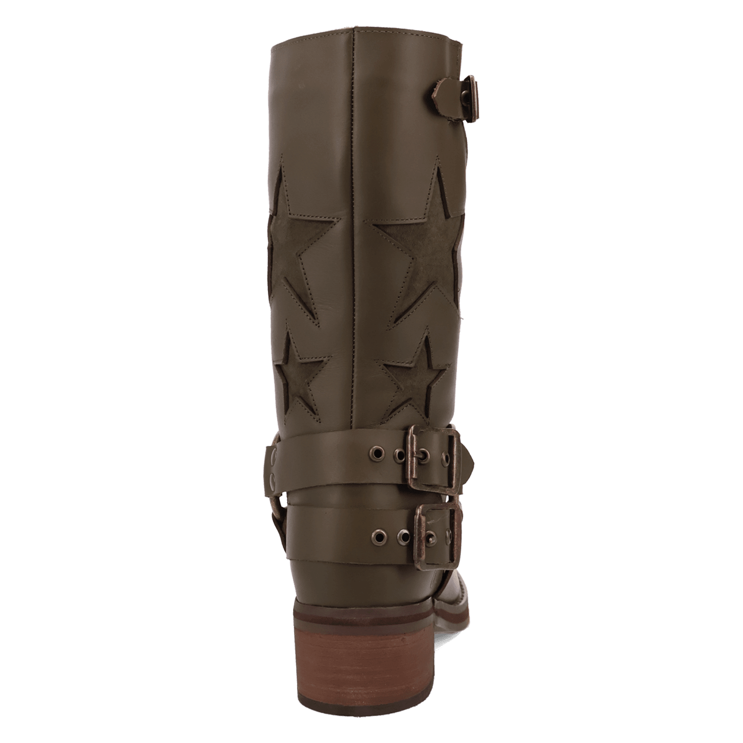 PRODUCT SHOT BLACKLIST LEATHER BOOT AT 180 DEGREE BACK ANGLE