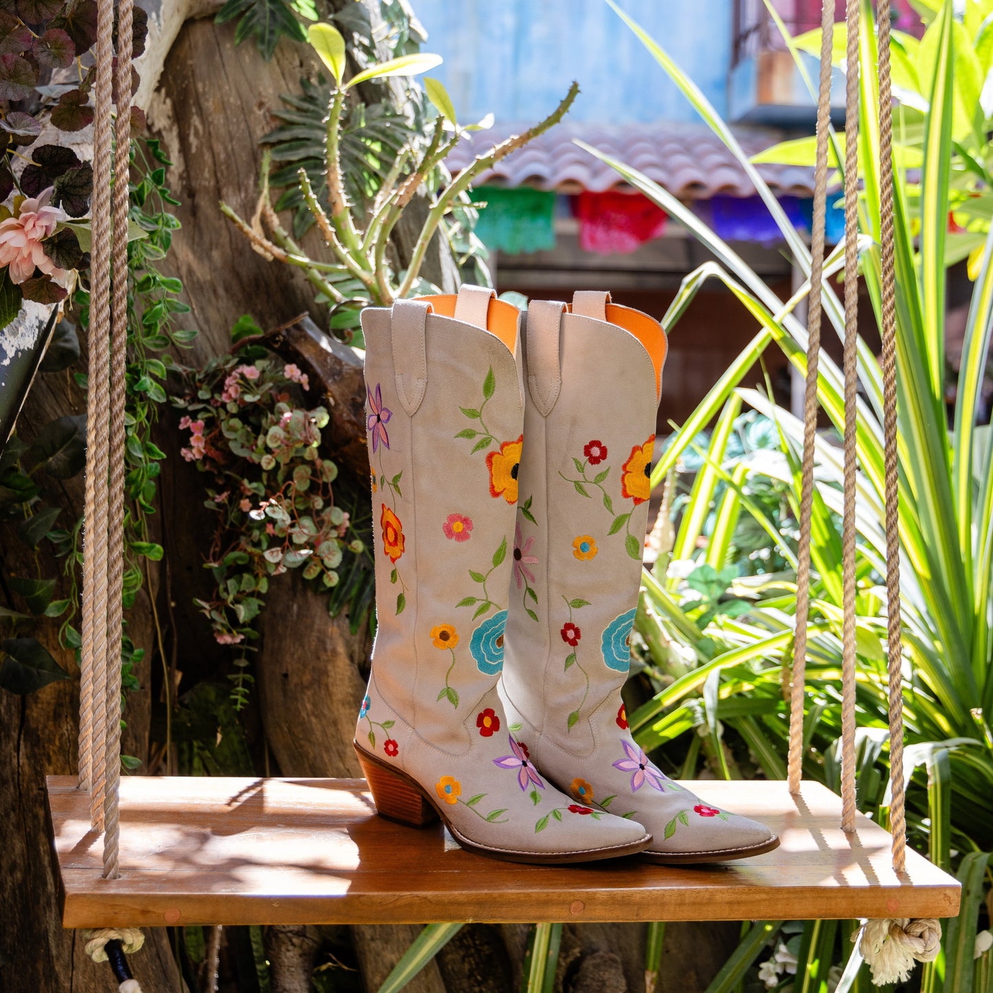 FLOWER POWER SUEDE BOOT